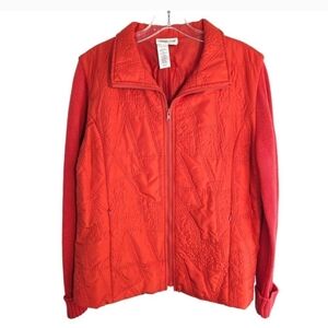 Coldwater Creek Red Quilted Jacket Size Large 12